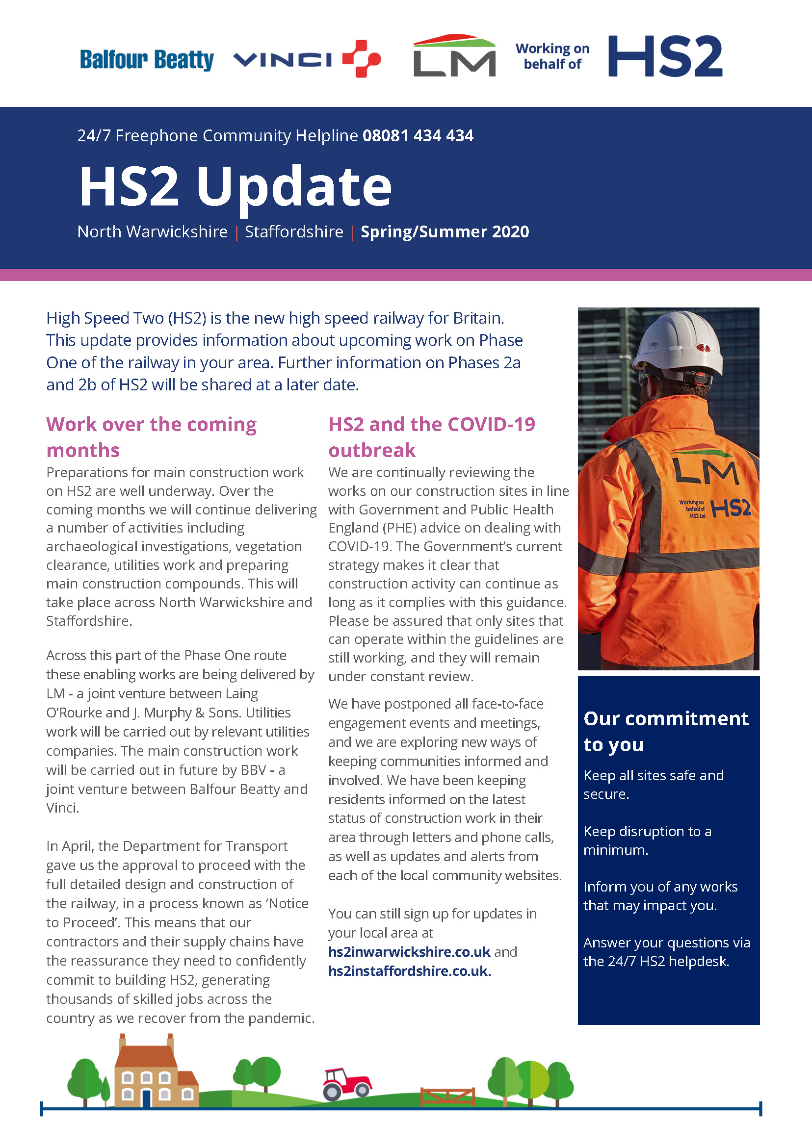 HS2 update: North Warwickshire and Staffordshire, Spring/Summer 2020