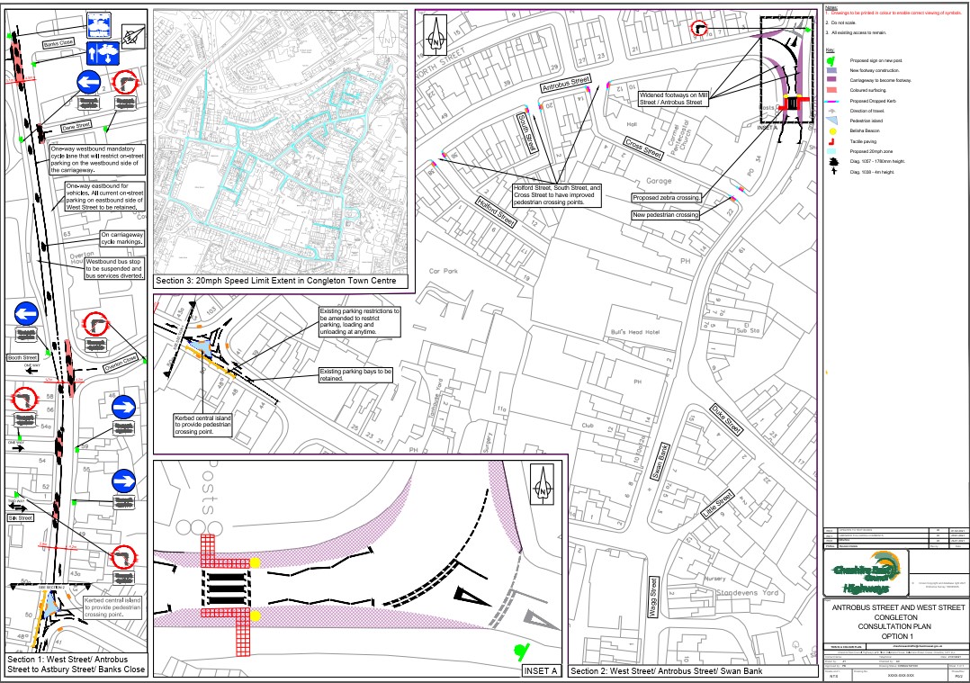 Antrobus Street and West Street: Option 1 detailed drawing