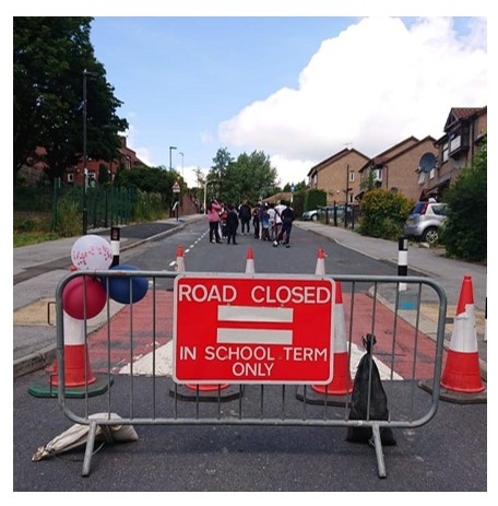 a sign on the street