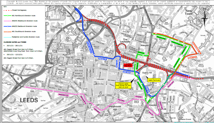 November - December 2021 diversion map