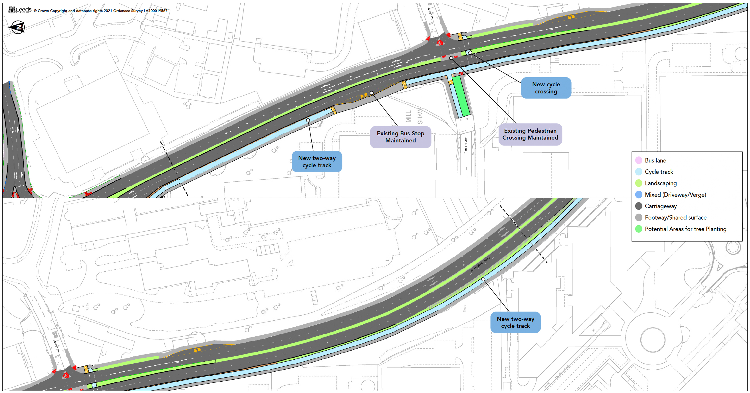 Look Back at A6110 Elland Road To Churwell