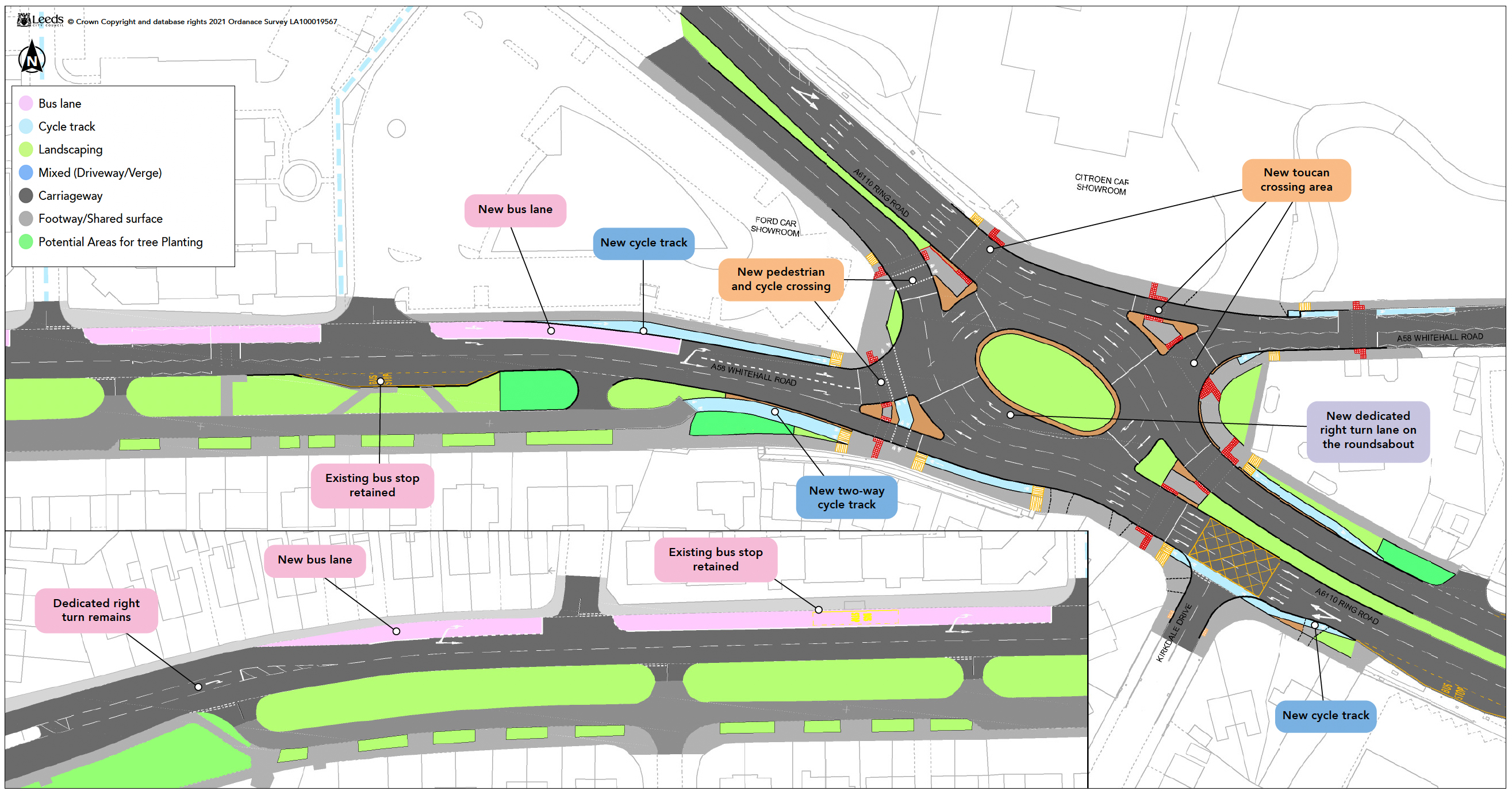 Look Back at A6110 Elland Road To Churwell