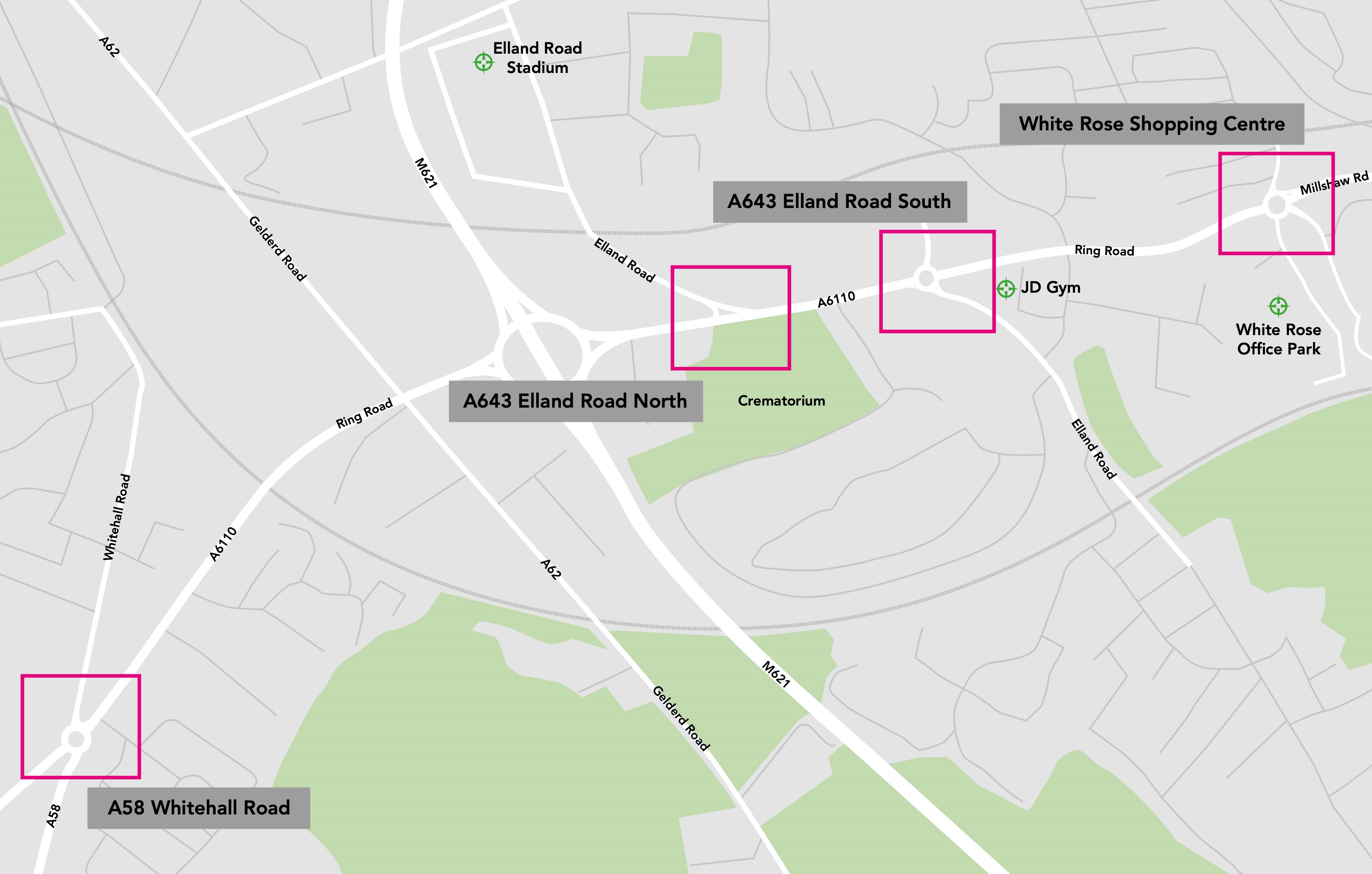 Look Back at A6110 Elland Road To Churwell