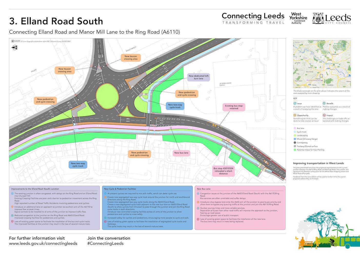 Look Back at A6110 Elland Road To Churwell
