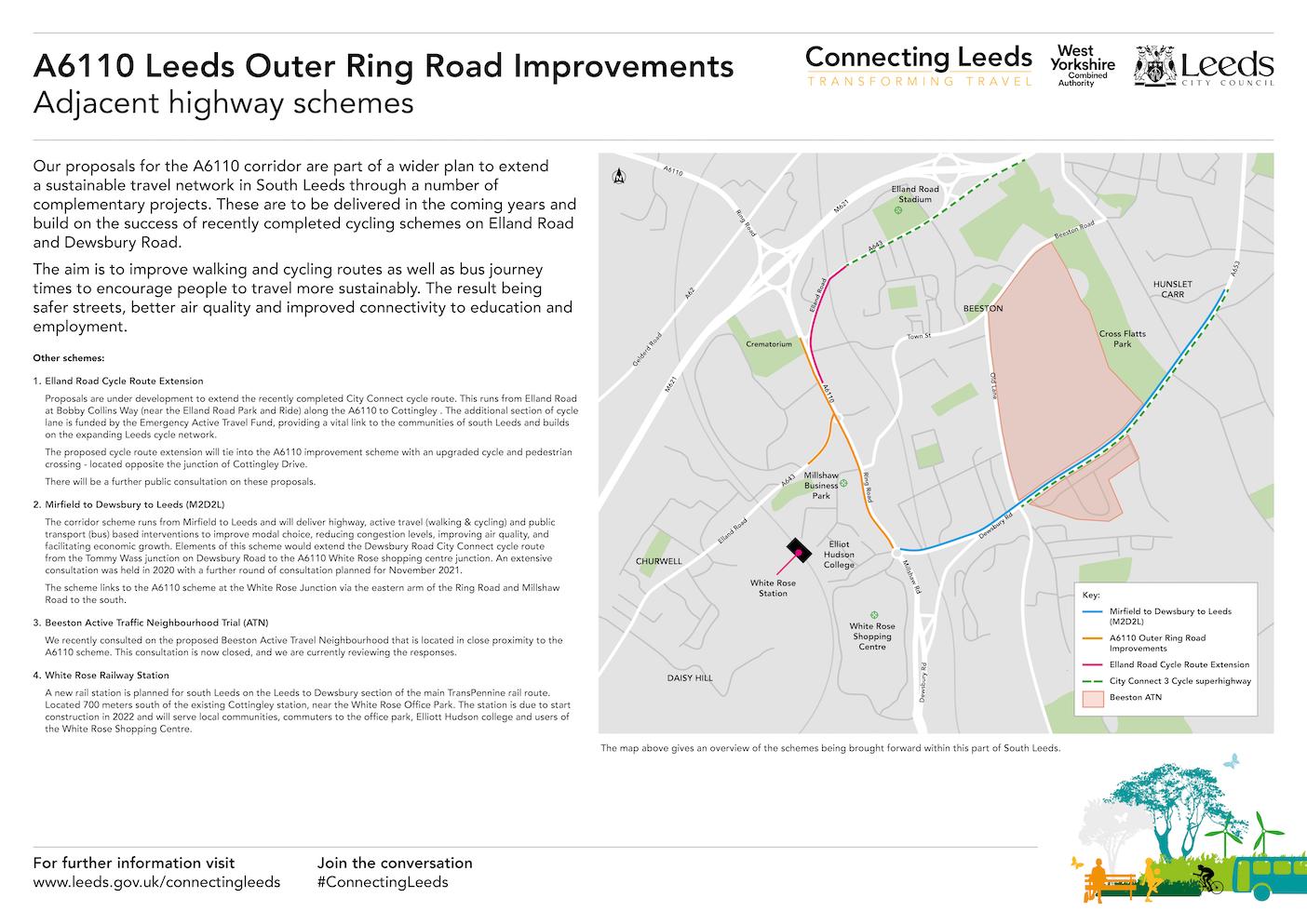 Look Back at A6110 Elland Road To Churwell