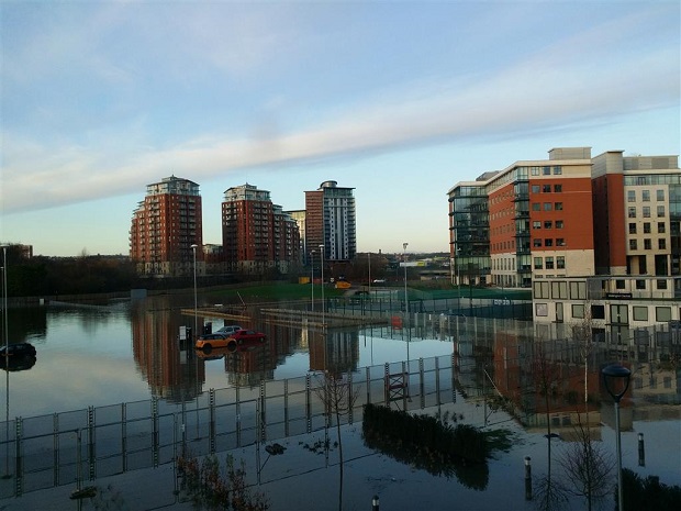 Flooding at Wellington Place on Boxing Day 2015. Credit: John Bleakley 