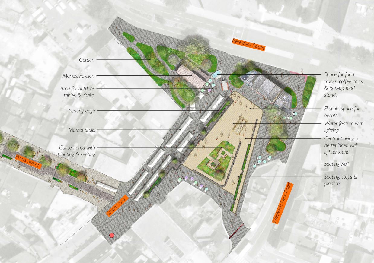 Proposed new layout for Beresford Square 