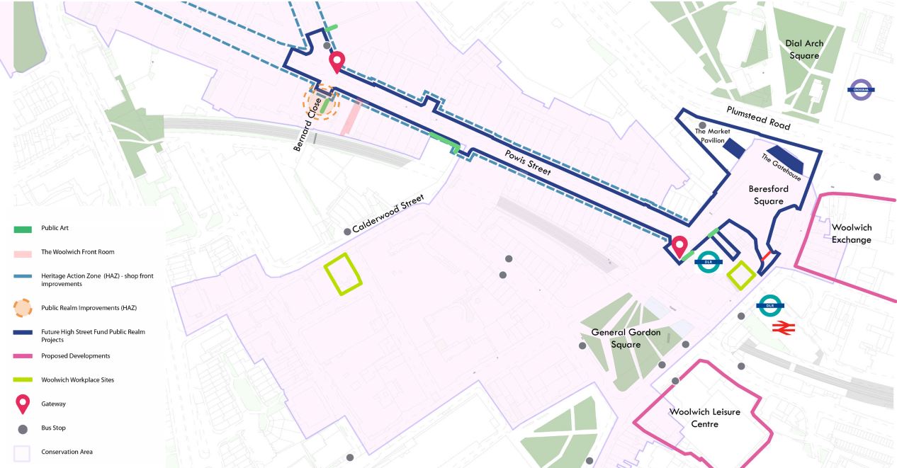 Public realm and regeneration projects in Woolwich town centre