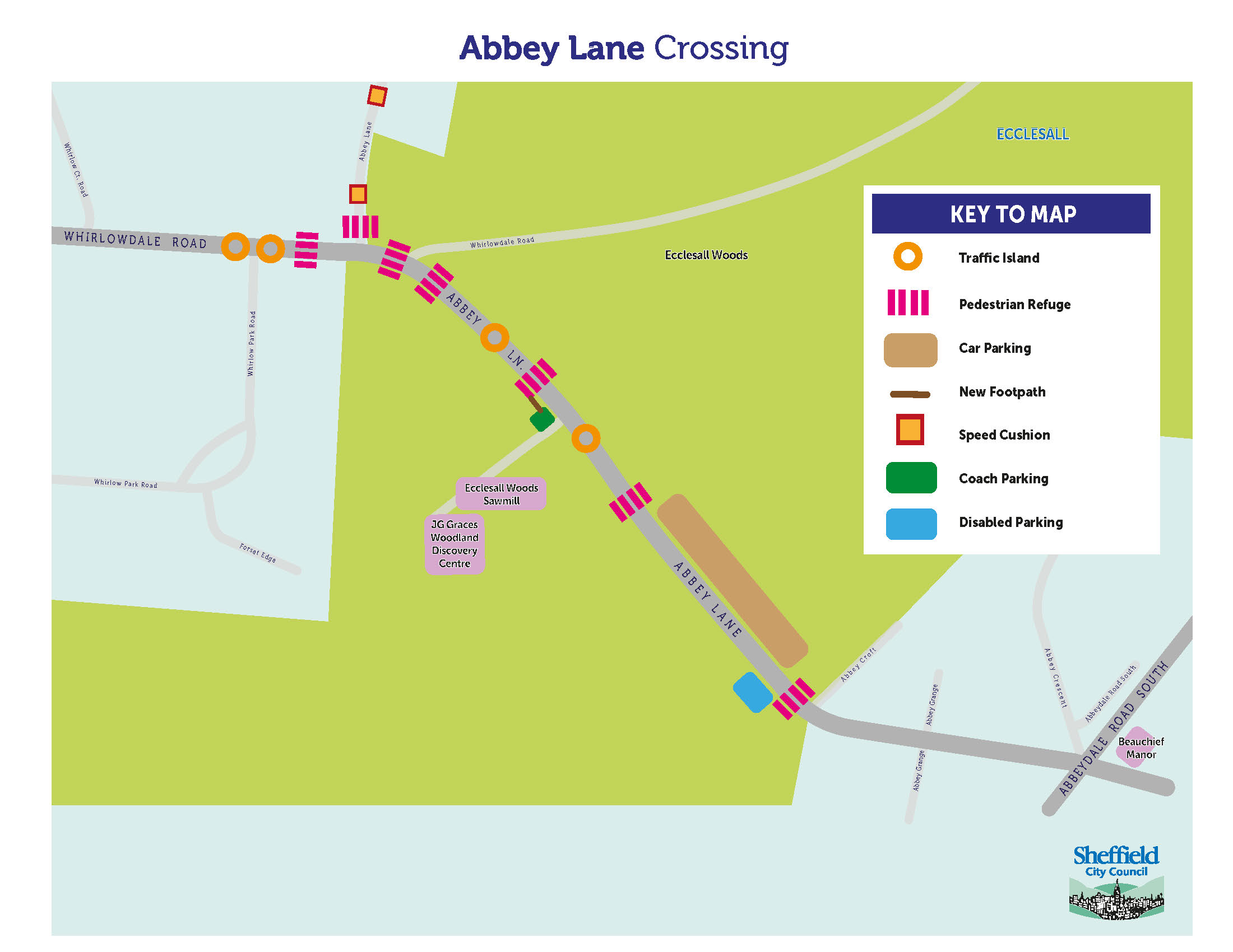 Map of the proposals in and around the Abbey Lane area