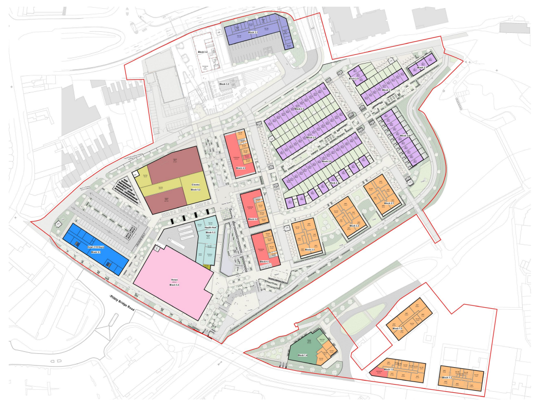 Plan showing the developed masterplan - ground floor uses plan
