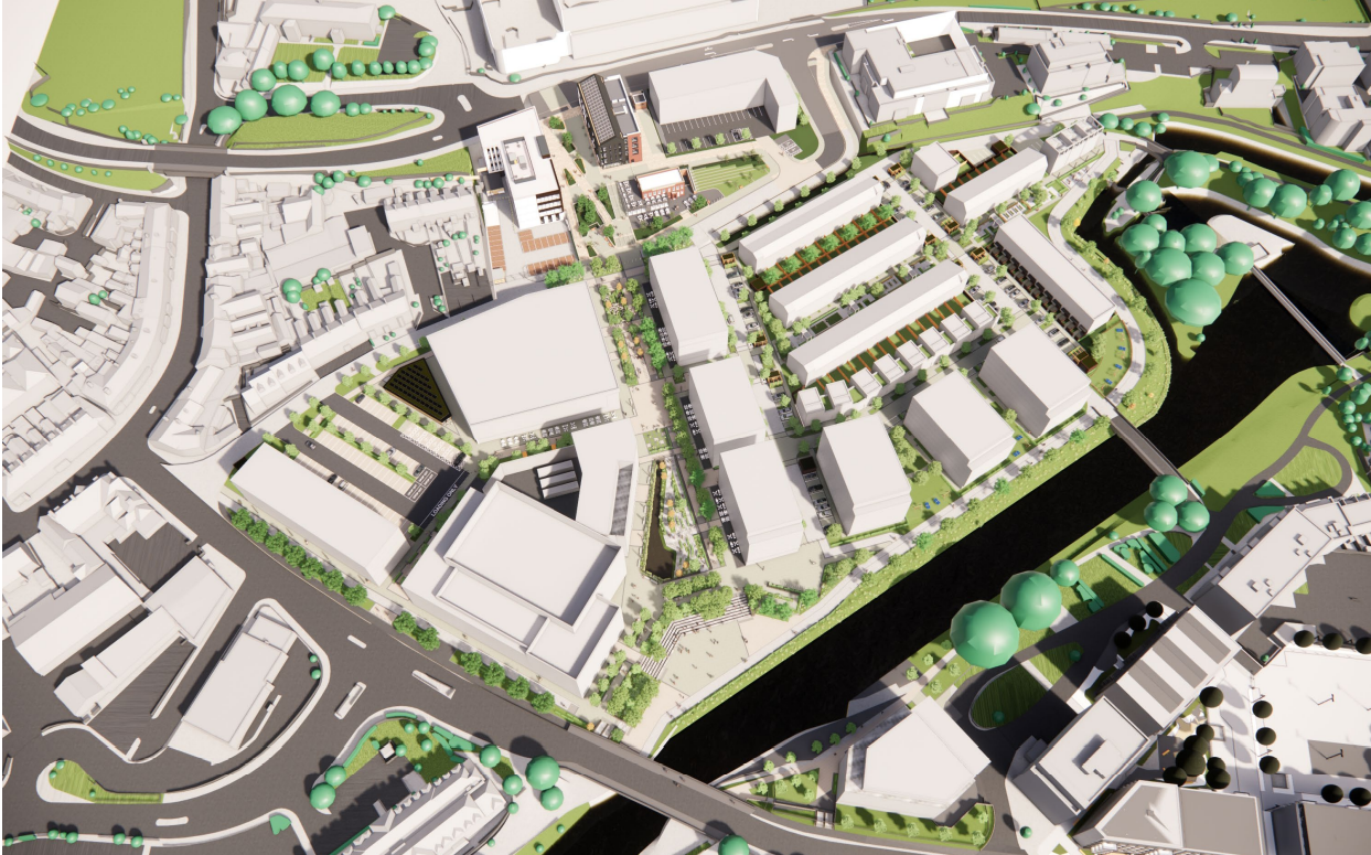 3D visualisation of the developed masterplan