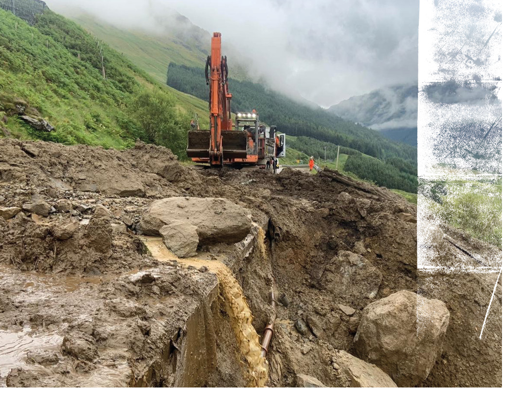 Landslip on A85 Rest and Be Thankful © BEAR Scotland