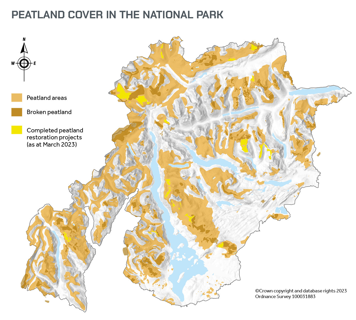 Map showing peatland cover in the National Park