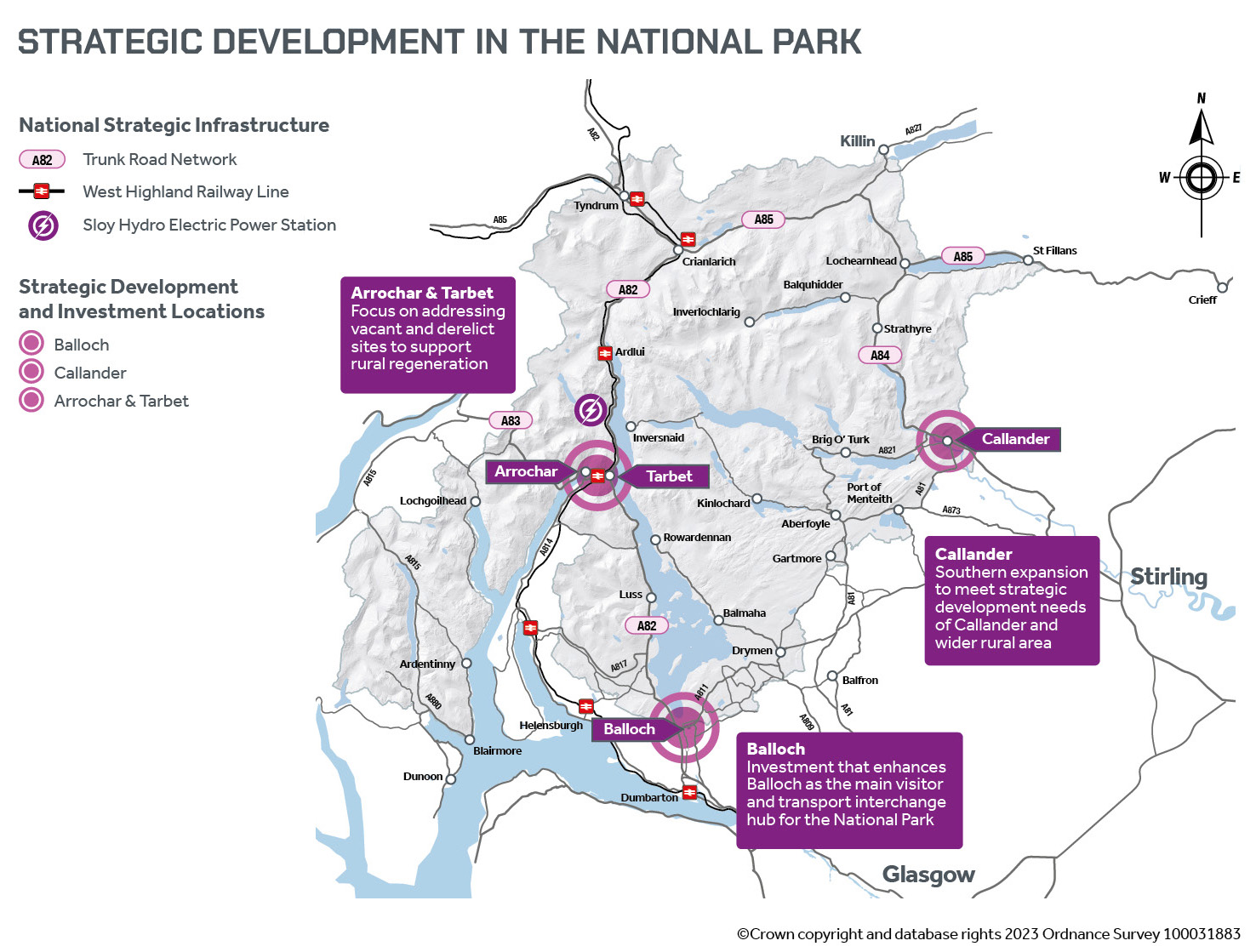 Map of Strategic development in the National Park