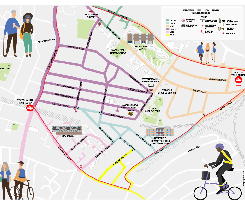 Map of Streatham Hill LTN