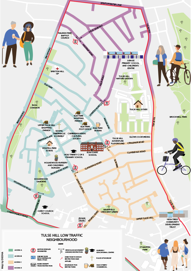 Map of Tulse Hill LTN