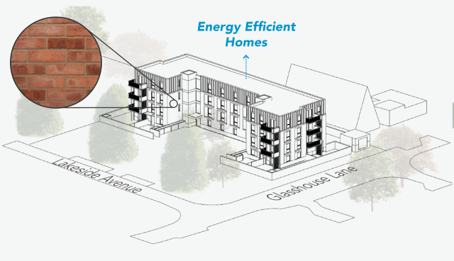 Image showing brick finish to homes, which will also be energy efficient.