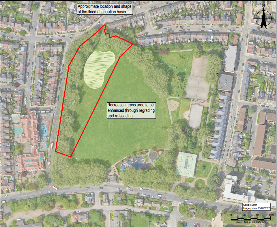 Map of flood scheme layout 