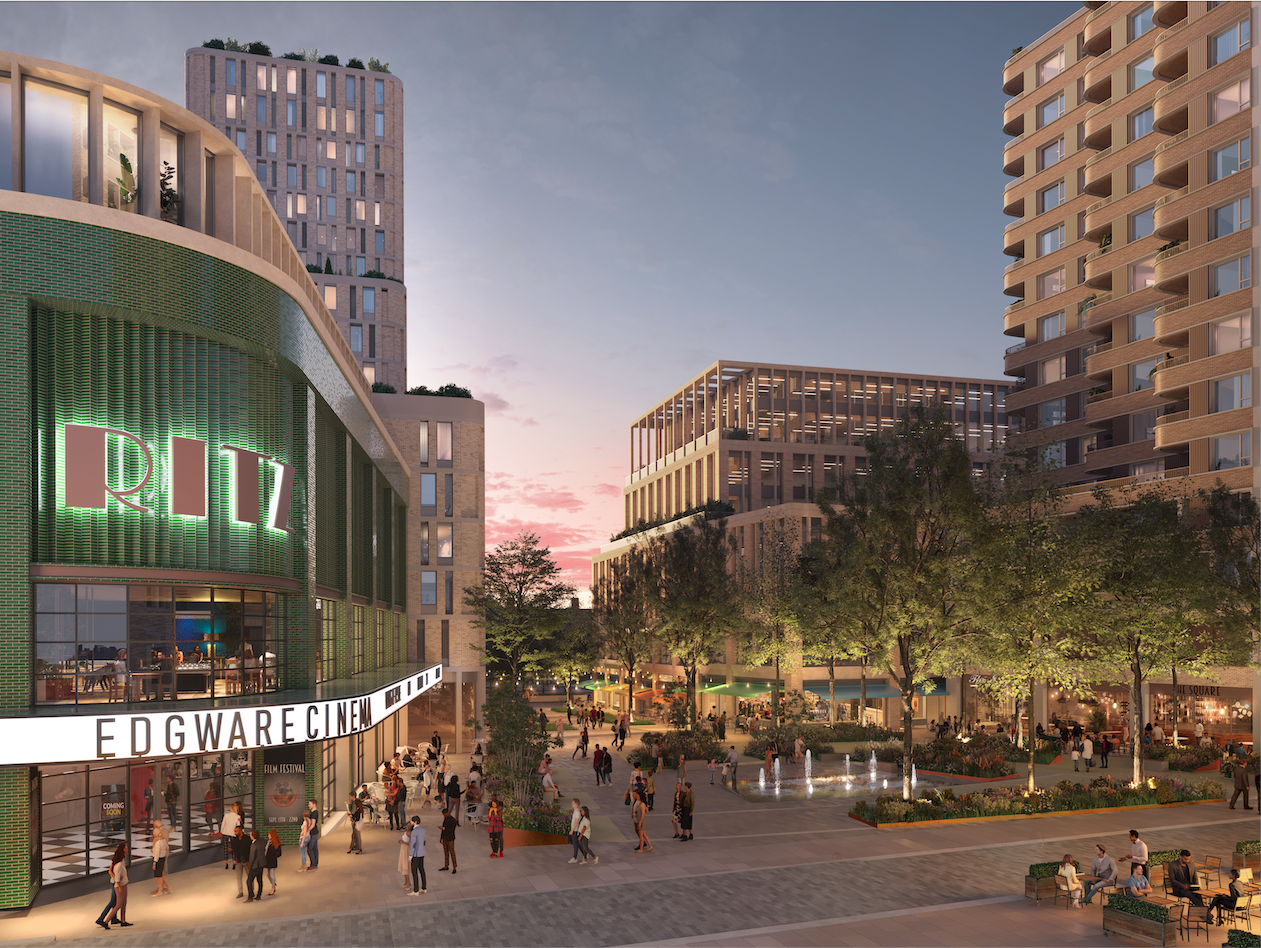 Artist's impression of proposals for Edgware Town Centre