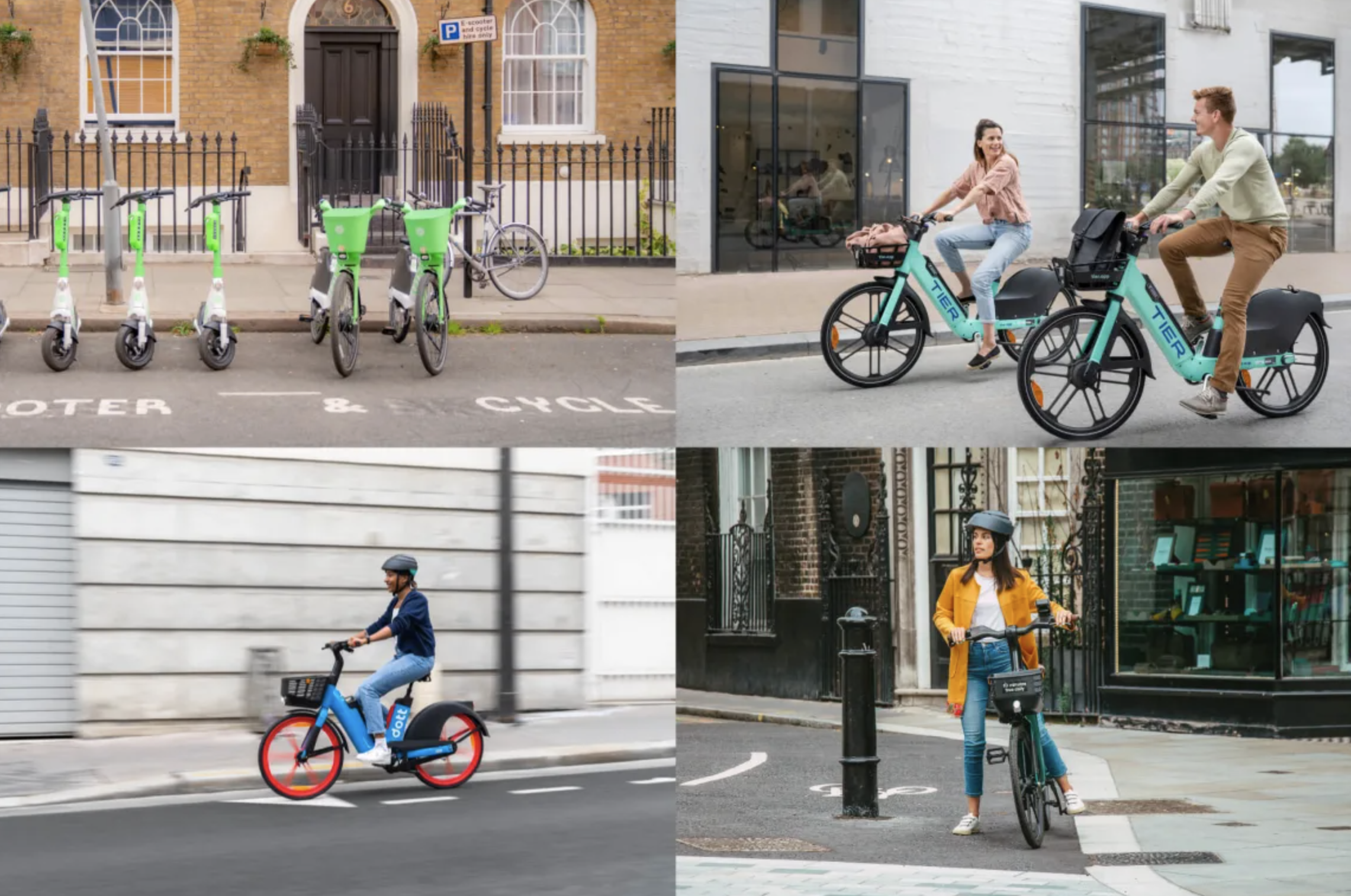 Various examples of dockless bikes