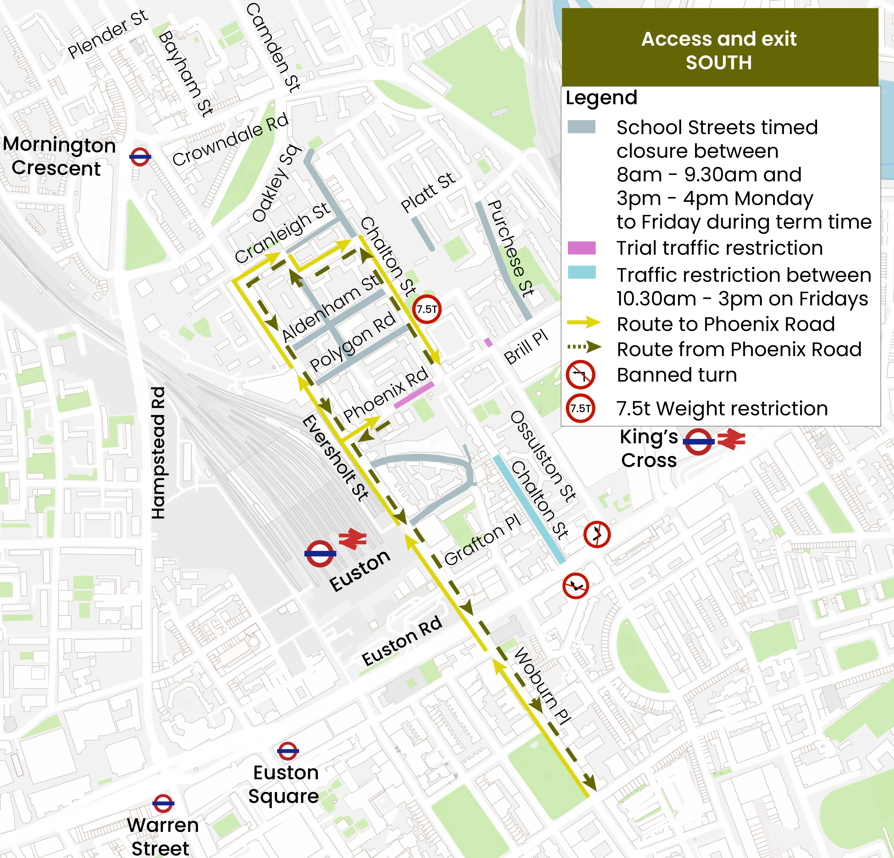 Access and exit from the south - contact us if you want someone to talk you through the routes