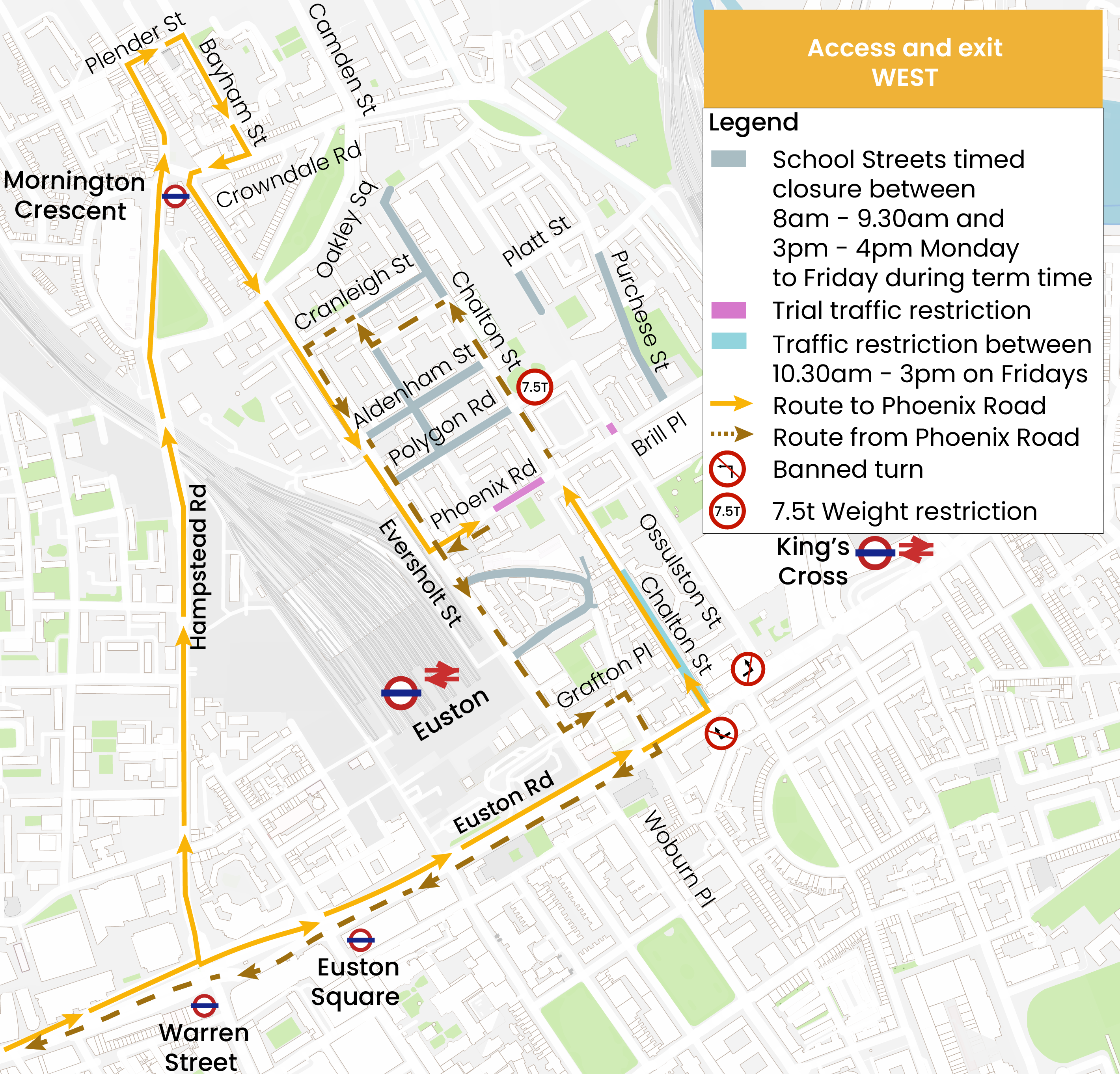 Access and exit from the west - contact us if you want someone to talk you through the routes