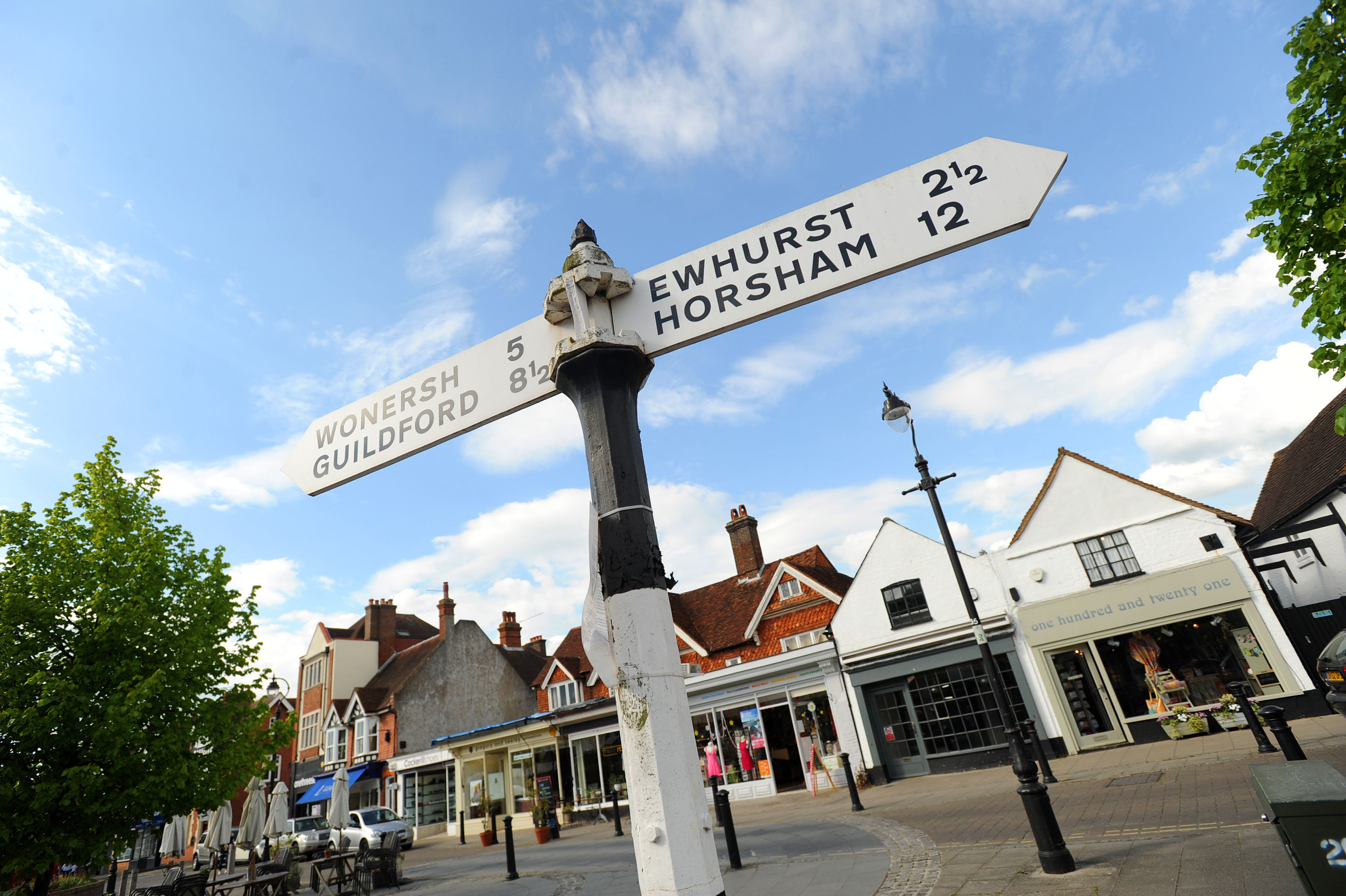 Old street sign on Cranleigh High Street