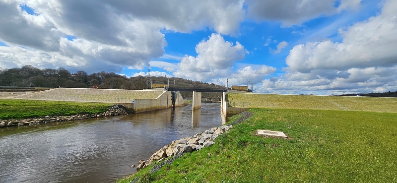 Works to the embankment at the flood storage area