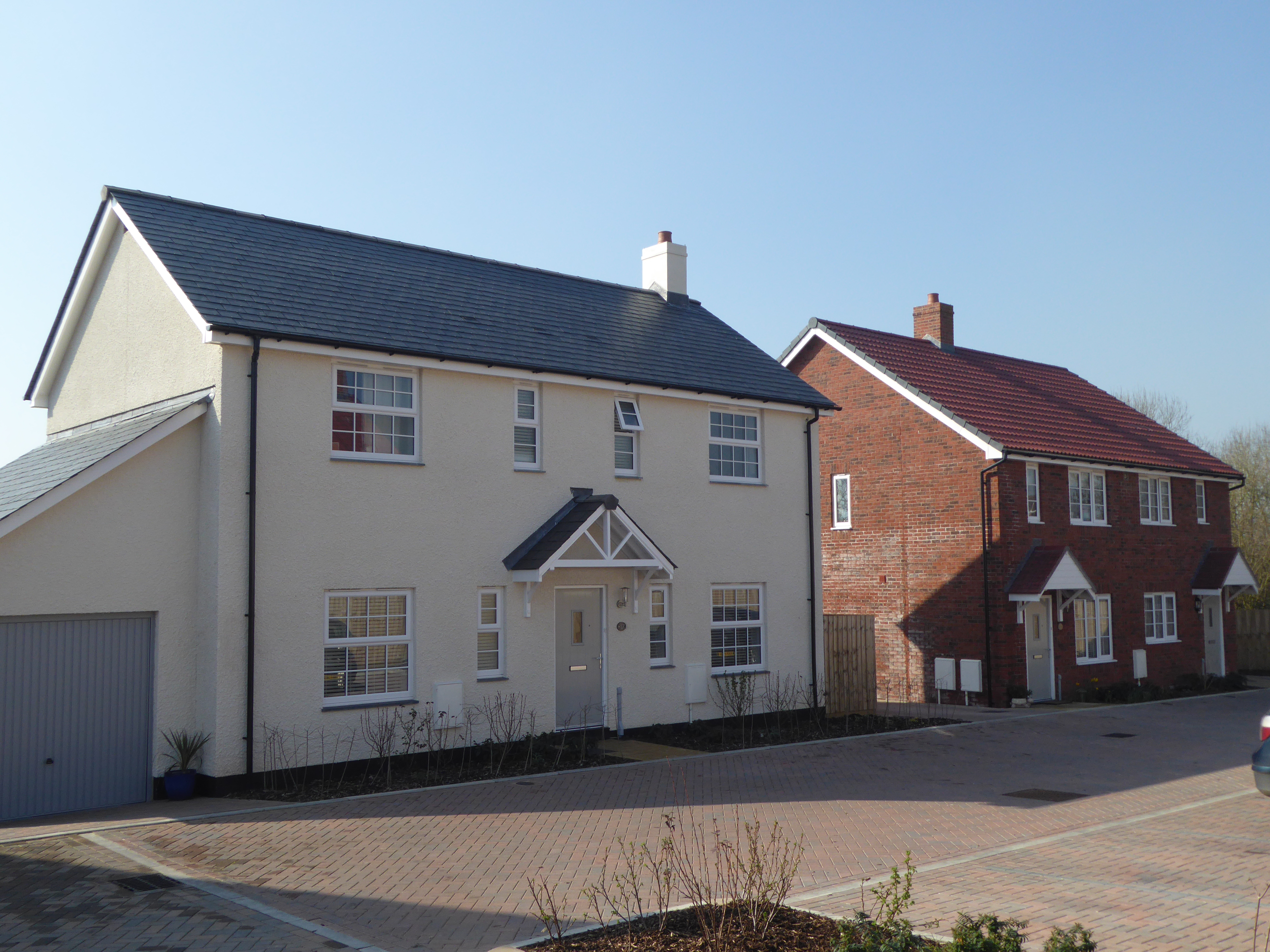 Image of two newly built homes