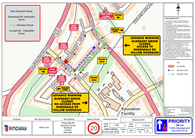 Diversion route when Guernsey Grove is closed (Phase 7).pdf