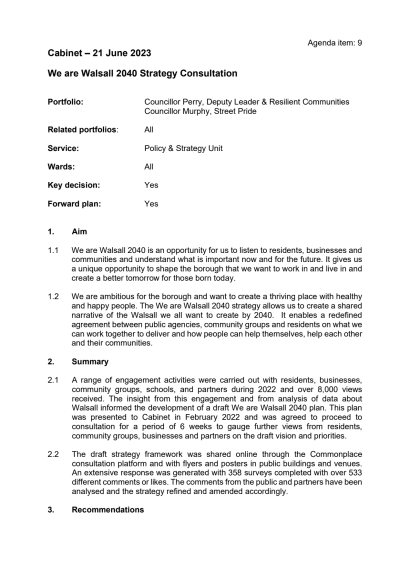 9. WAW 2040 - Cabinet report 21.06.23.pdf