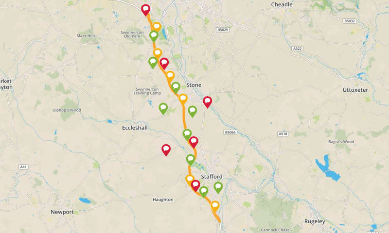 Map Of M6 Motorway Junctions Track The Project Timeline – M6 J13-15 Smart Motorway – Commonplace