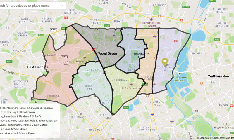 Areas in haringey