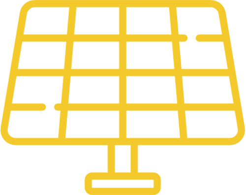 Yellow solar panel icon