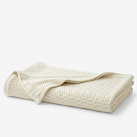 Garter Stitch Jacquard Cotton Blanket | The Company Store