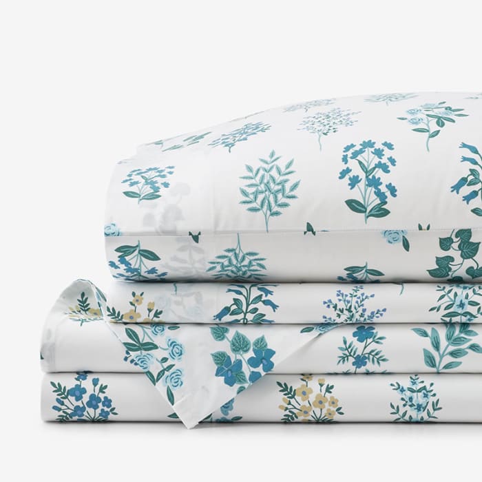 Hawthorne Classic Cool Percale Bed Sheet Set - Teal, Queen