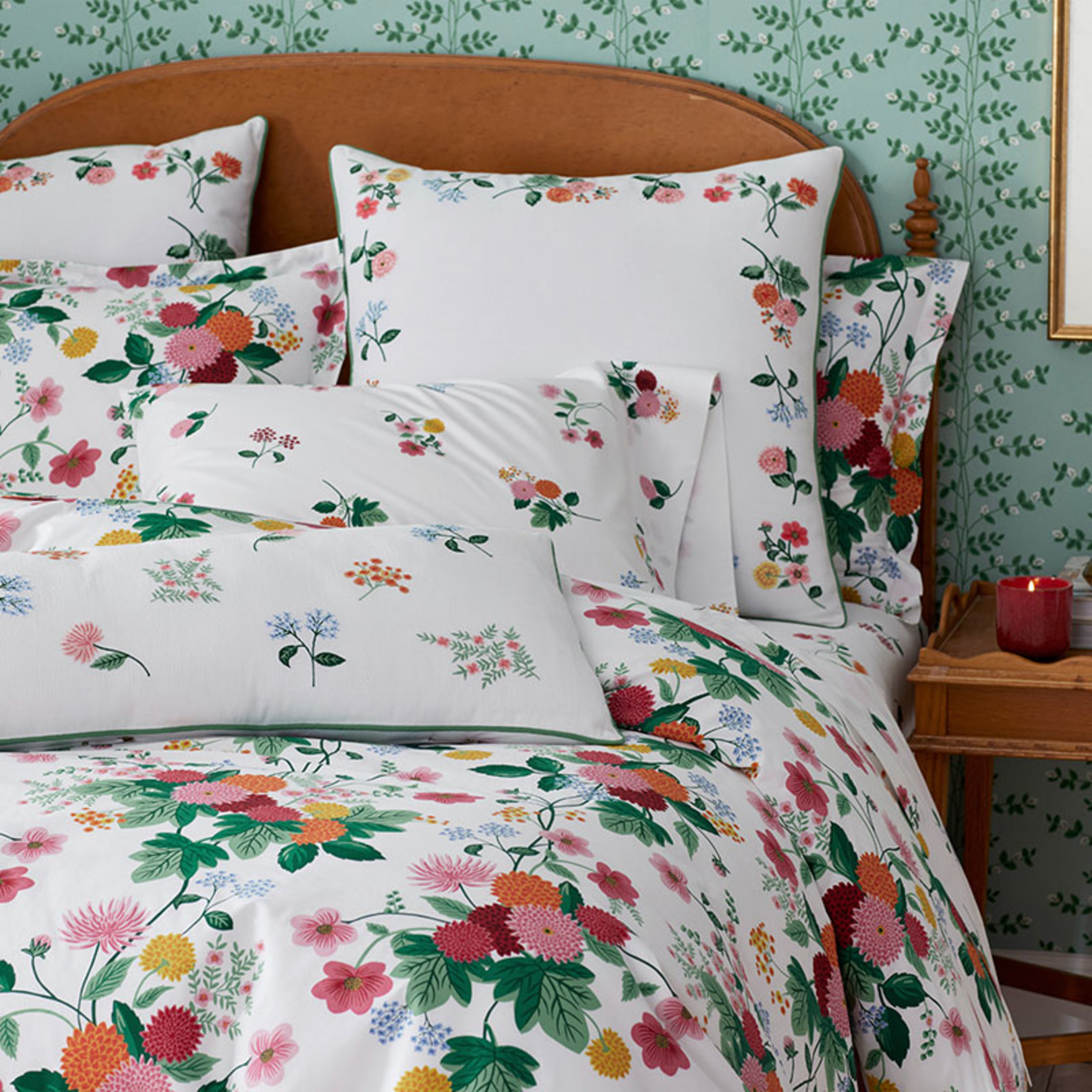 Rifle Paper Co. Dahlia Embroidered Lumbar Pillow Cover - Thumbnail 2