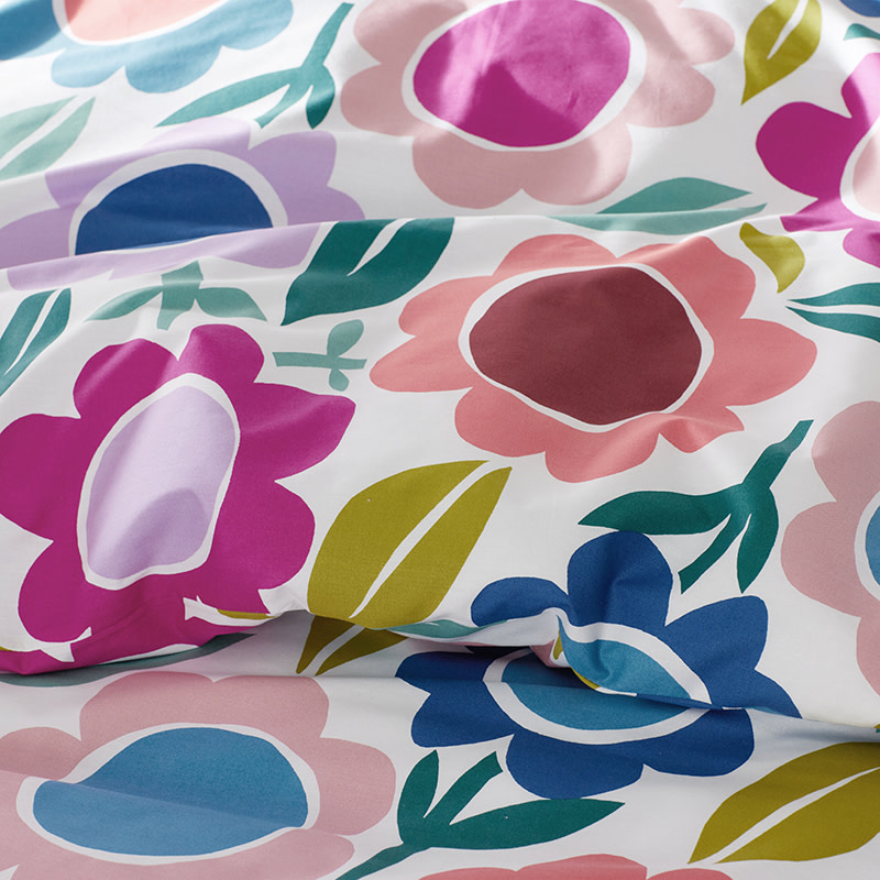 Joyful Flower Classic Cool Organic Cotton Percale Comforter Set