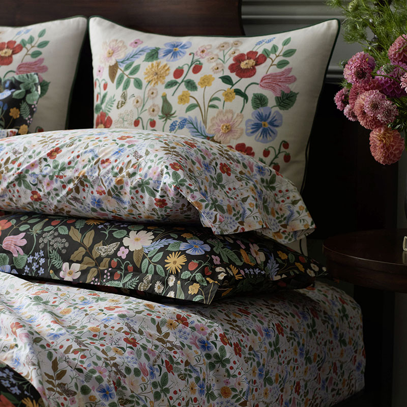 Rifle Paper Co. Strawberry Fields Percale Duvet Cover | The