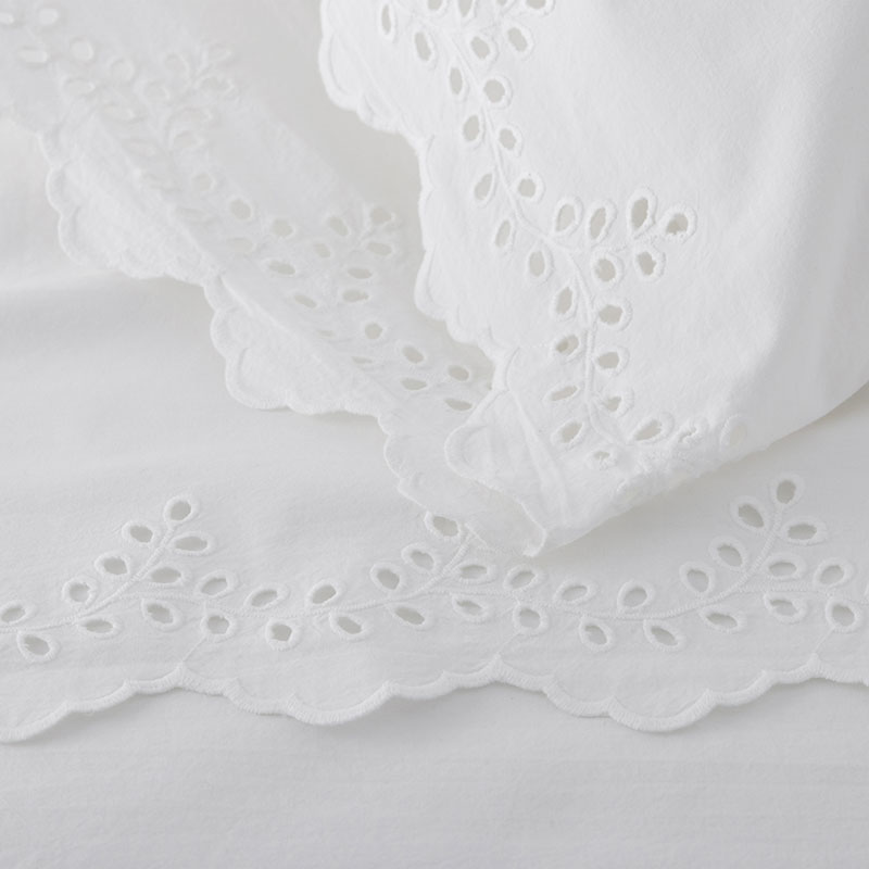 Eyelet Scallop Cotton Percale Bed Skirt