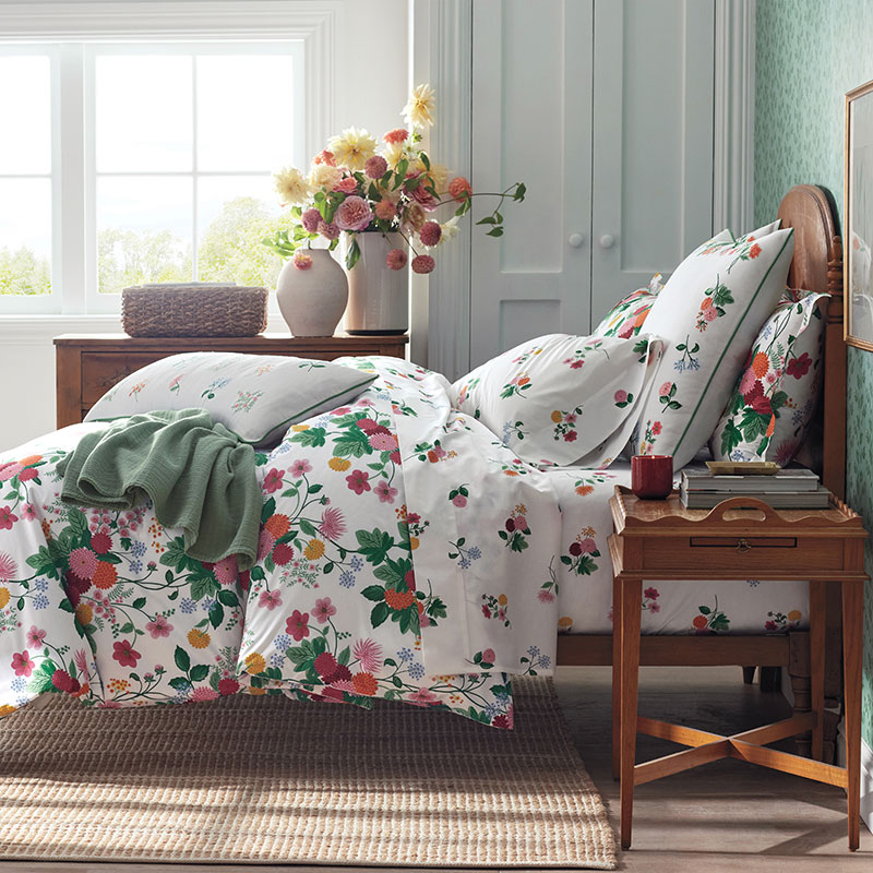 Rifle Paper Co. Dahlia Percale Duvet Cover