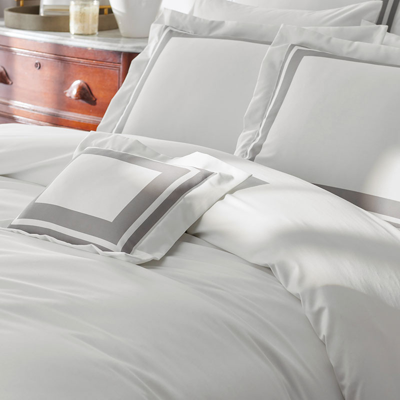 Double Border Supima® Cotton Sateen Duvet Cover | The Company Store