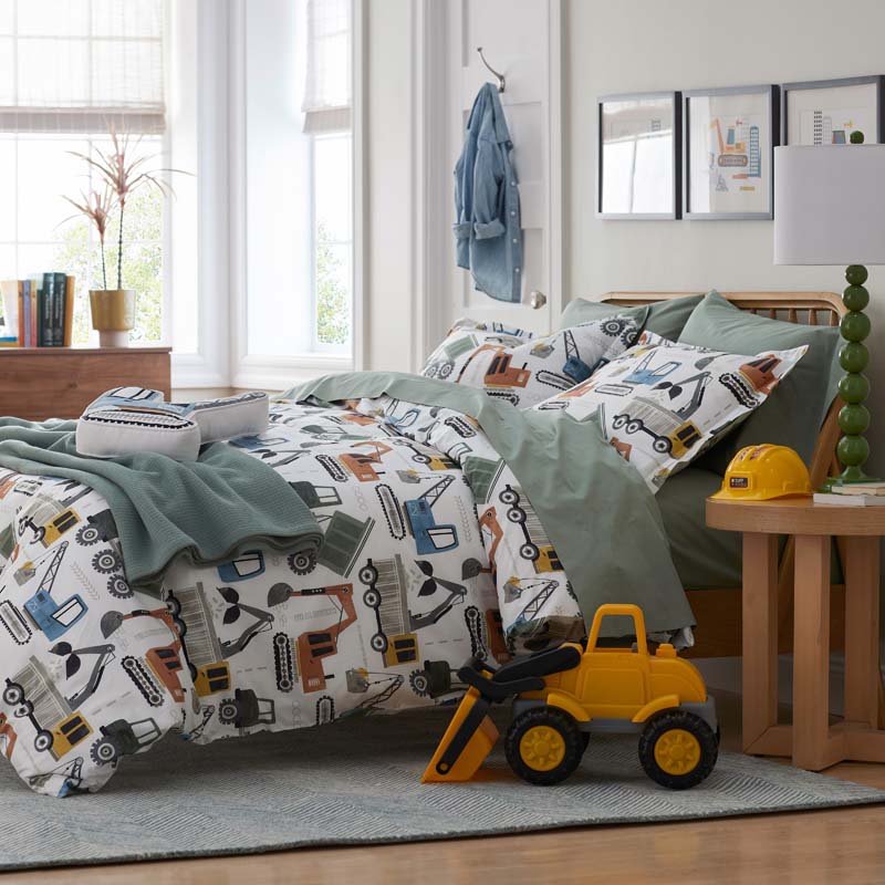 Kids' Construction Builders Duvet Cover Set The Company Store1
