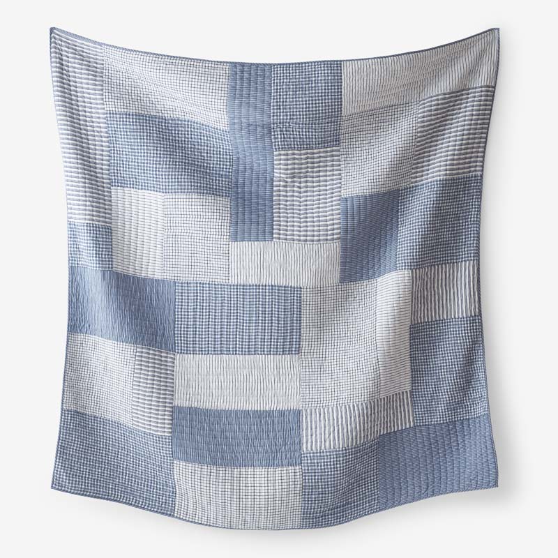 Company Kids™ Stripe Block Patchwork Quilt - Blue, Twin/Twin XL