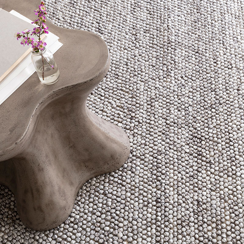 RugRu アイボリー ネイビー Wool Shaggy Rug 140×200 RugRu アイボリー ネイビー Wool Shaggy Rug 140×200 ラグ