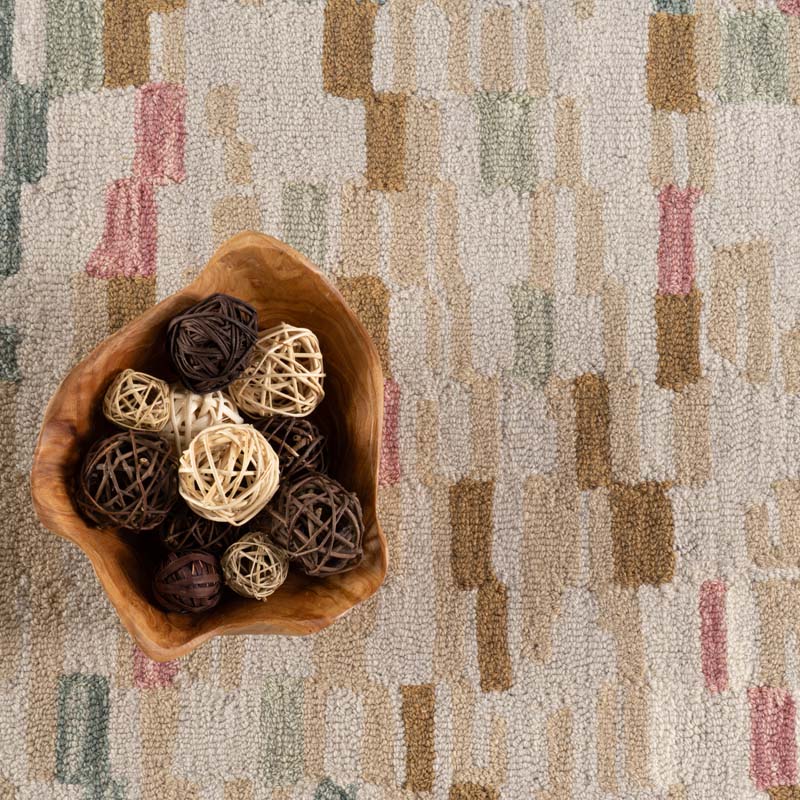 70's クロス柄 パッチワーク リアルムートン Rug D.STOCK Ashmore Hand Hooked Geometric Wool Rug | The Company Store