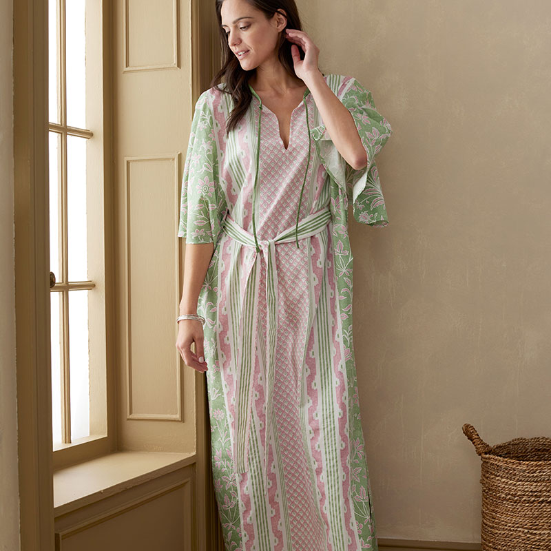 VILLA D'ASCOLI Women's Cotton Sateen Caftan | The Company Store