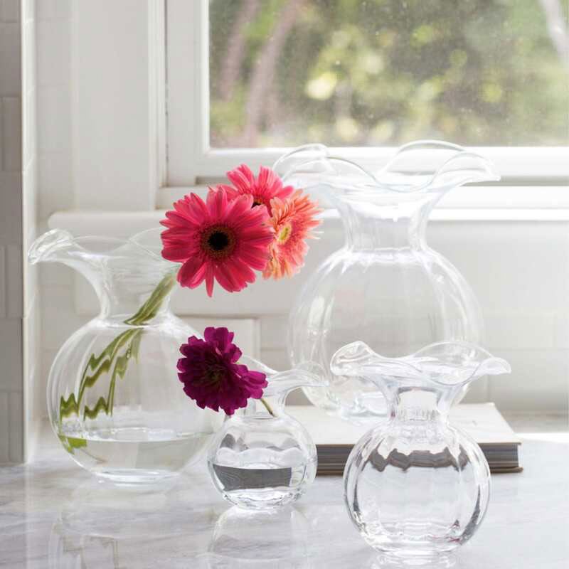 Vietri Hibiscus Blown-Glass Floral Vase | The Company Store
