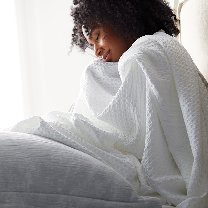 Waffle Weave Cotton and TENCEL™ Lyocell Blanket The Company Store