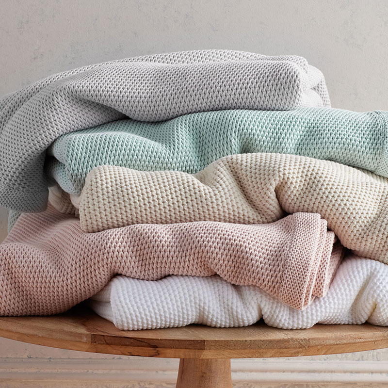Garter Stitch Jacquard Cotton Blanket | The Company Store